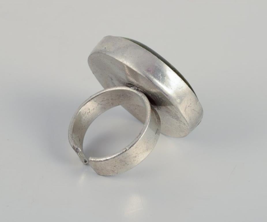 French jewelry artist. Four designer rings in metal and plastic. For Sale 5