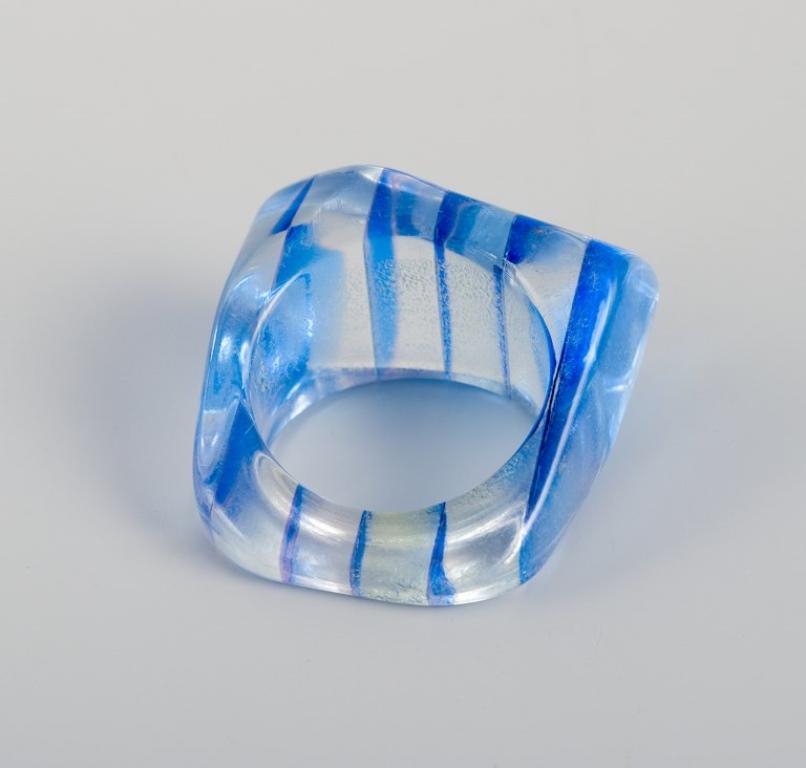 French jewelry artist. Four designer rings in plastic.  Striped design. For Sale 1