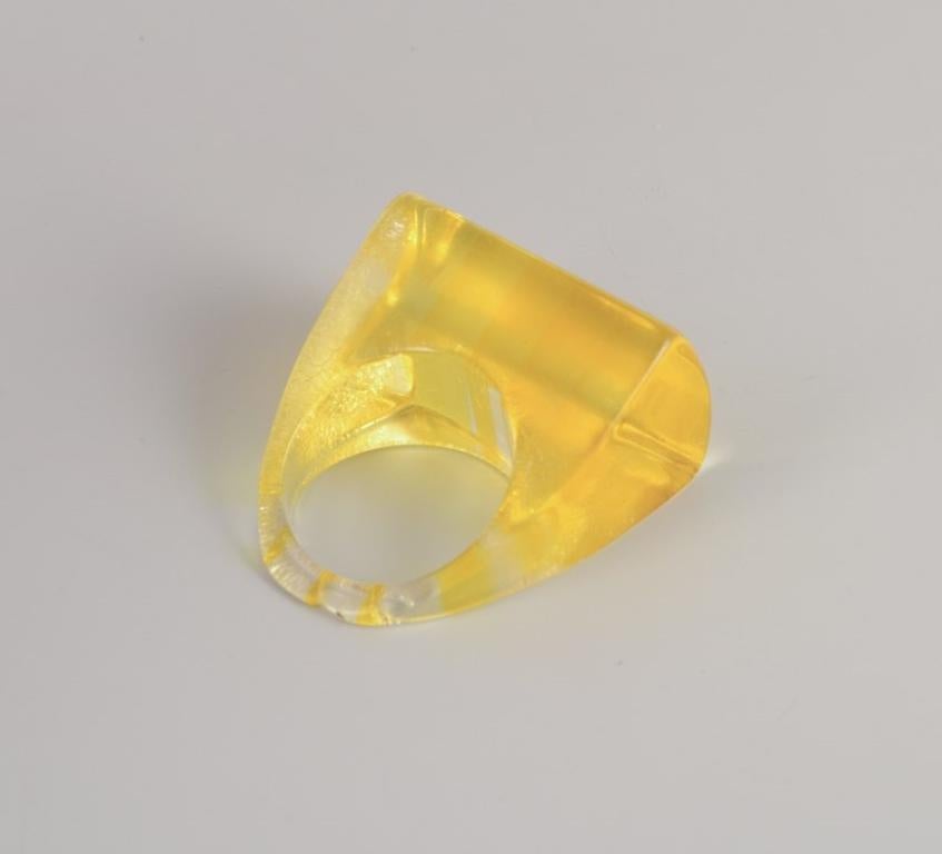 French jewelry artist. Four striped plastic designer rings. 1960s/70s In Excellent Condition For Sale In bronshoj, DK