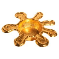 French Jewelry Designer Brass Flower Catchall