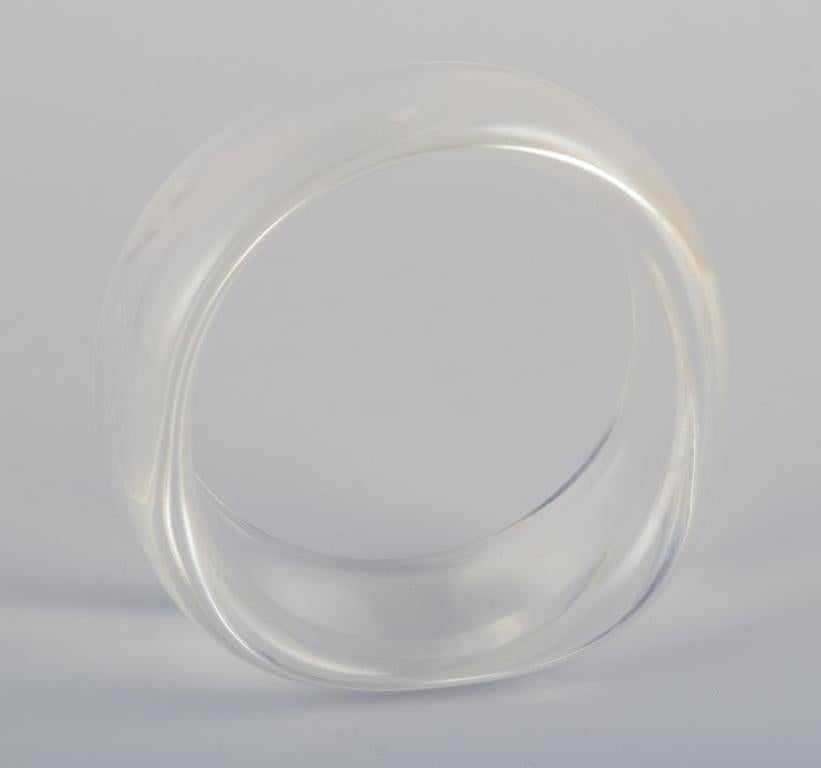 French jewelry designer. Four bracelets in clear plastic. Late 20th C. For Sale 2