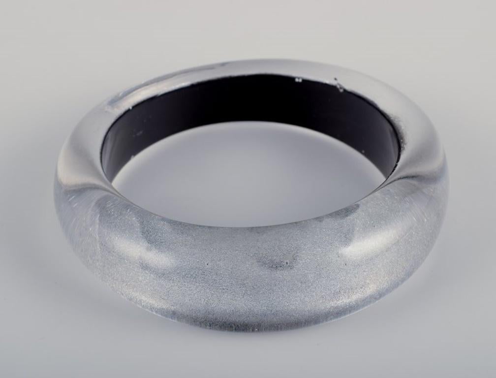 French jewelry designer. Four bracelets in clear plastic. Late 20th C. For Sale 3