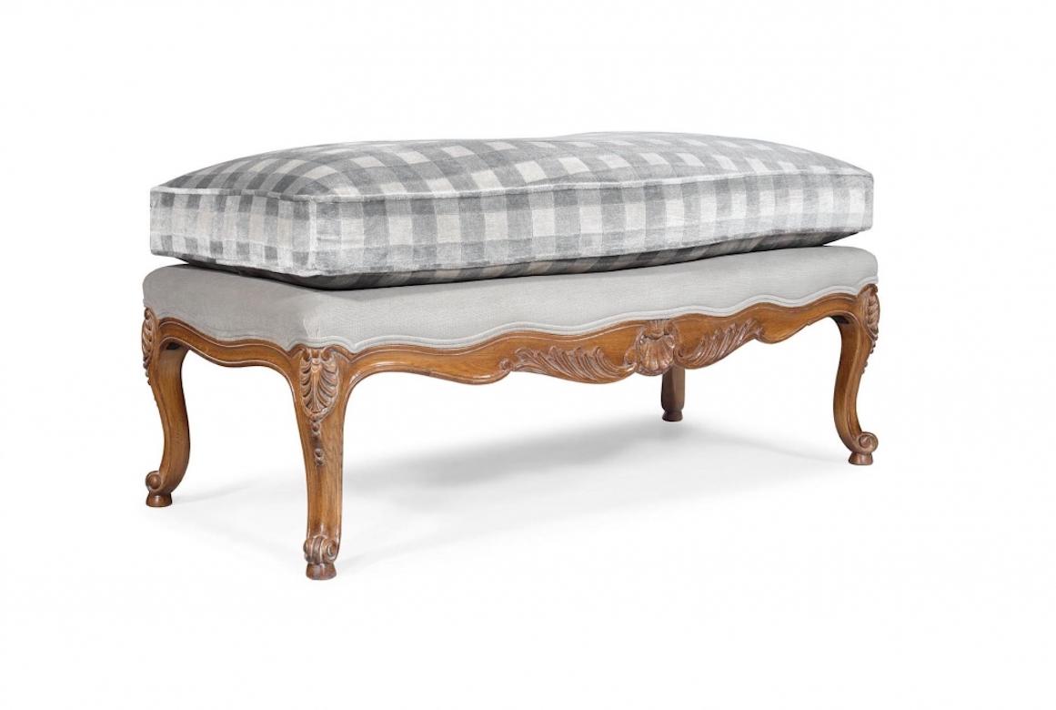 Upholstery French Joanne Ottoman Stool, 20th Century For Sale