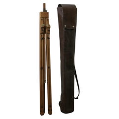 French Jullian Folding Field Work Easel In Leather Case