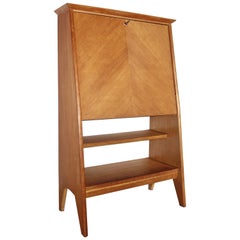 French Junior Oak Secretary by Roger Landault for ABC Furniture, 1950s