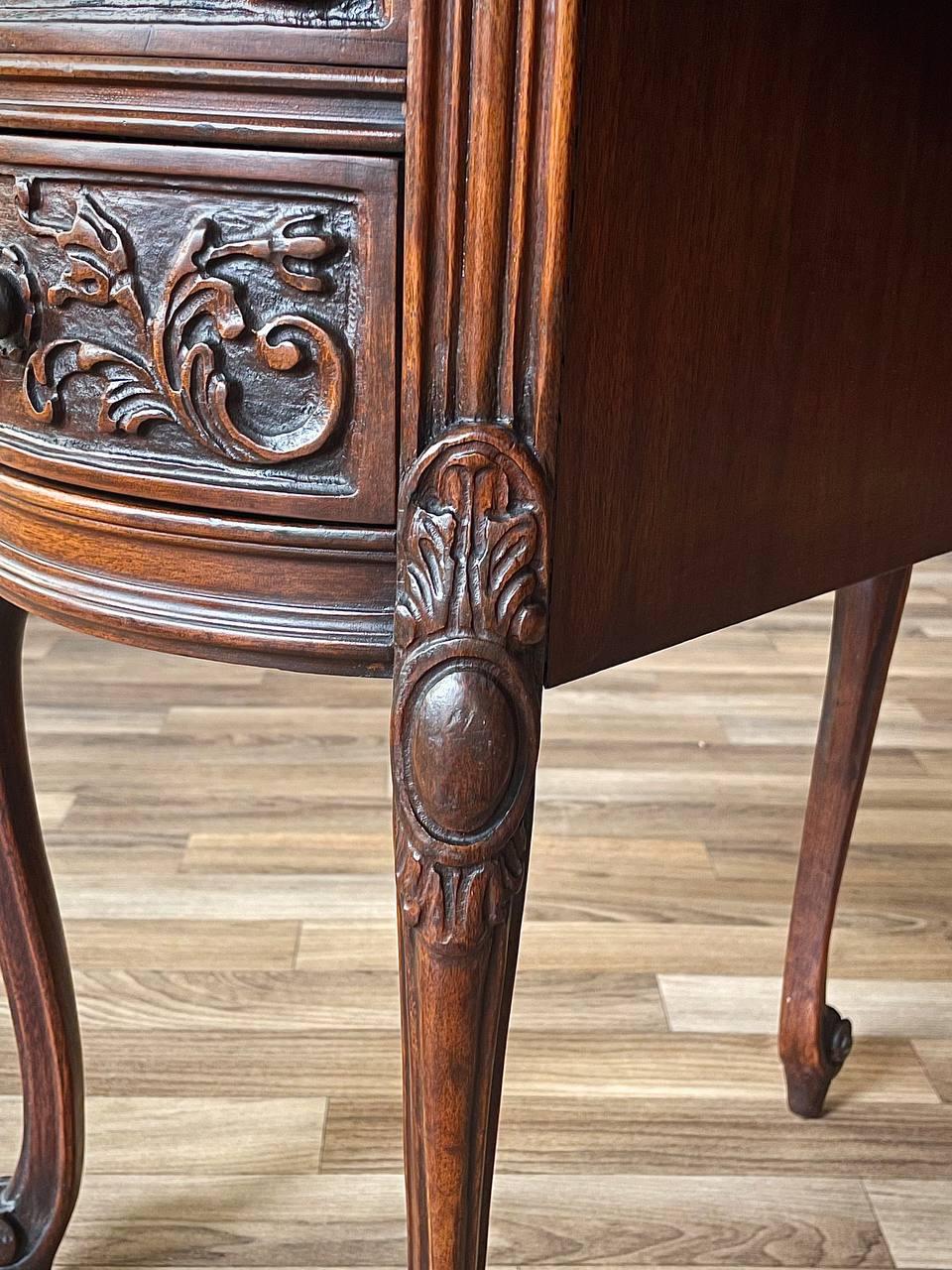 French Kidney Shape Carved Writing Desk 2