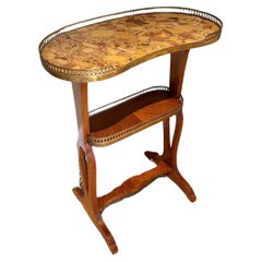 French Kidney Shaped Brass Galleried Table