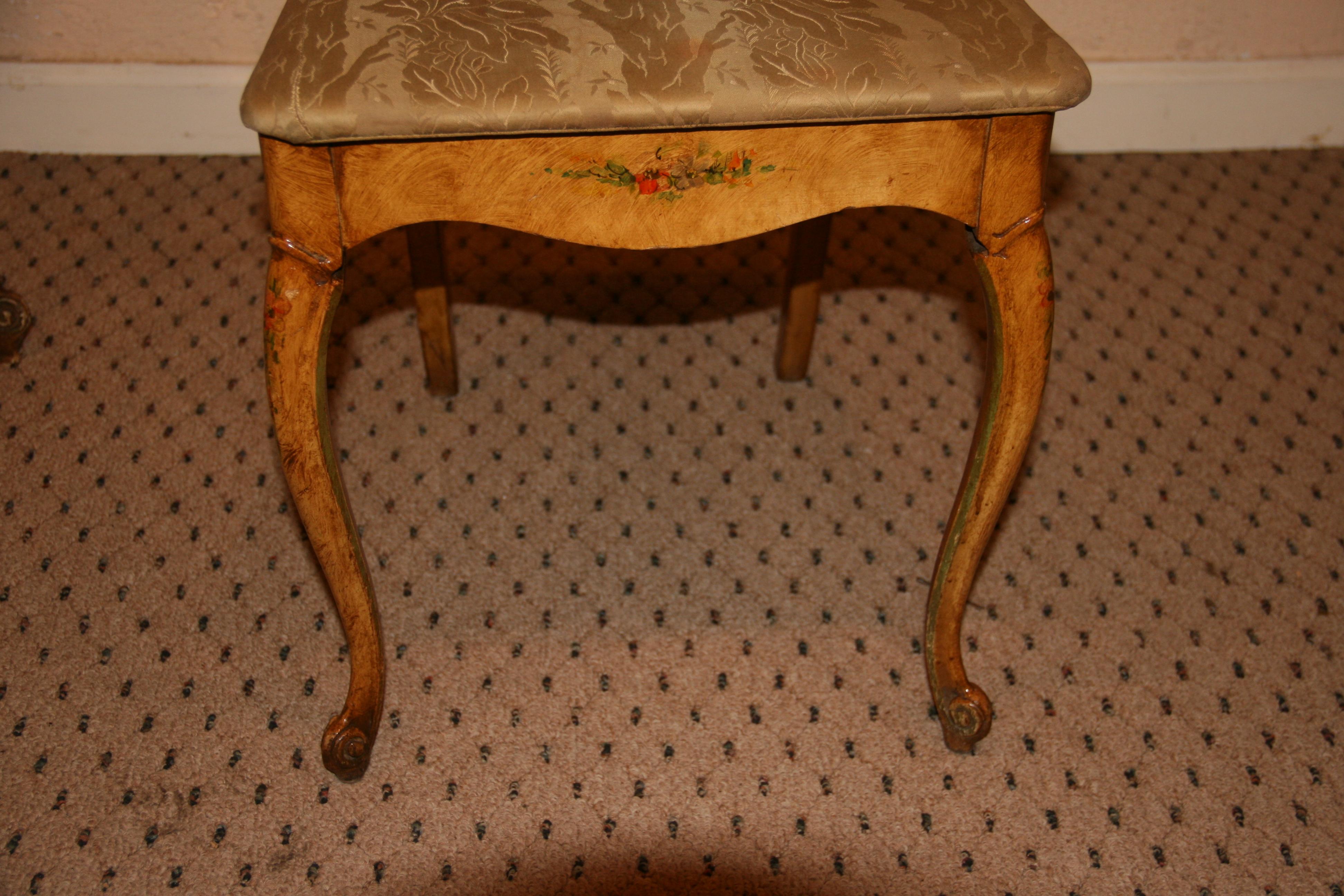 French Kidney Shaped Hand Painted Desk and Chair 1920's For Sale 12