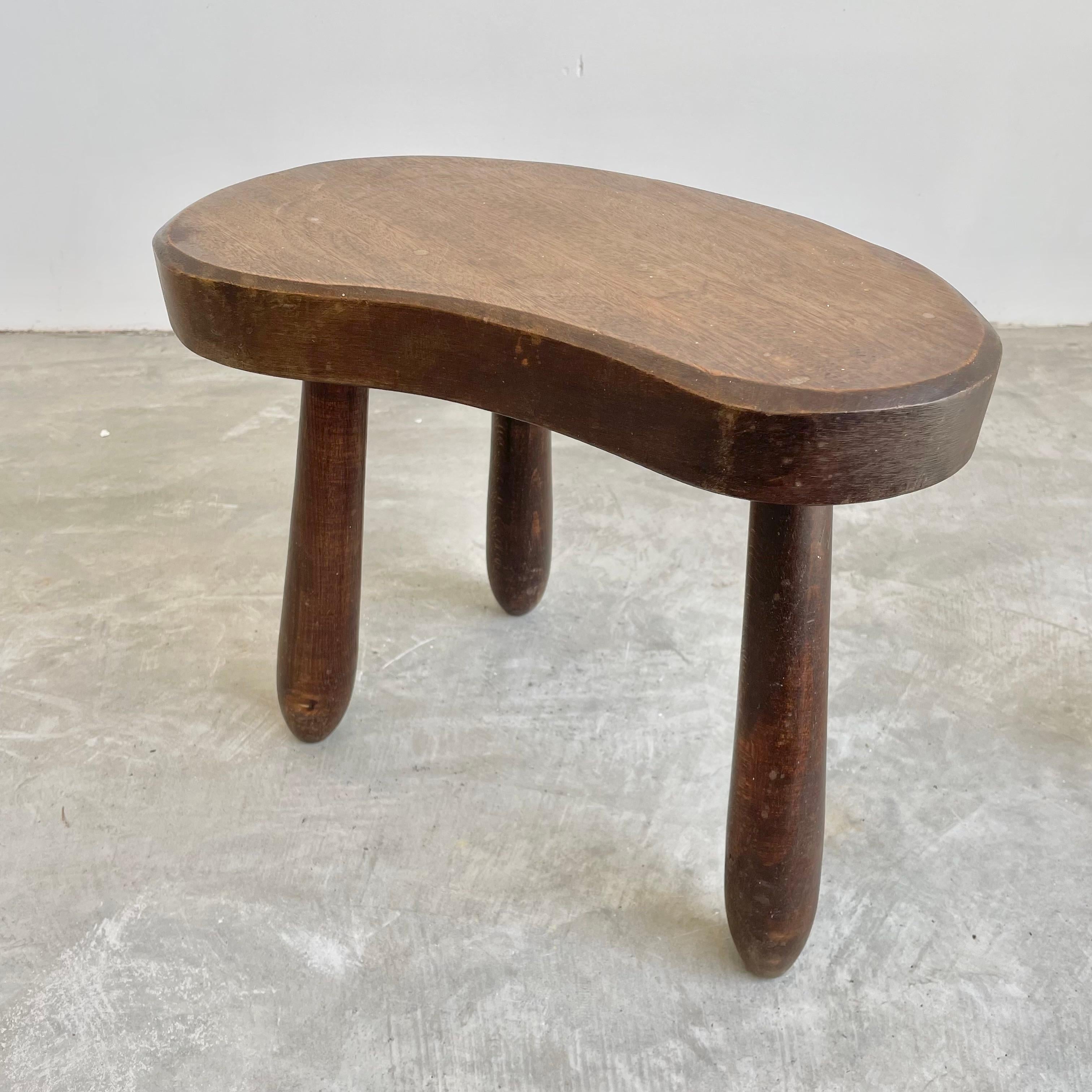French Wood Milking Stool, 1950s France