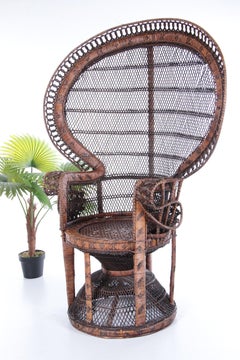 French King Sized Emmanuelle Peacock Chair, 1960s