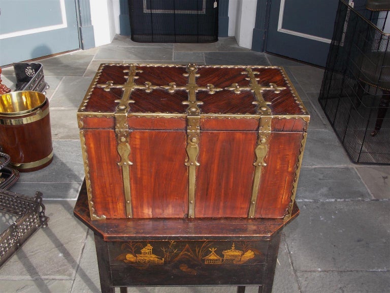 French Kings Wood and Brass Bound Fleur-de-Lis Strong Box, Circa 1820 ...