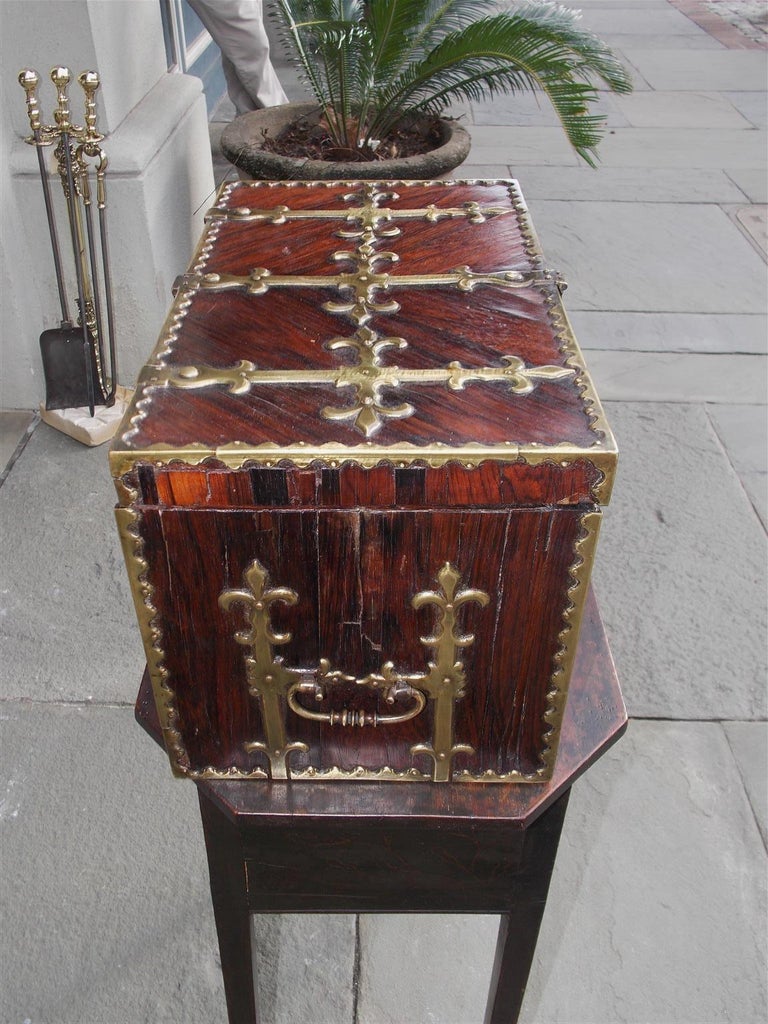 French Kings Wood and Brass Bound Fleur-de-Lis Strong Box, Circa 1820 ...
