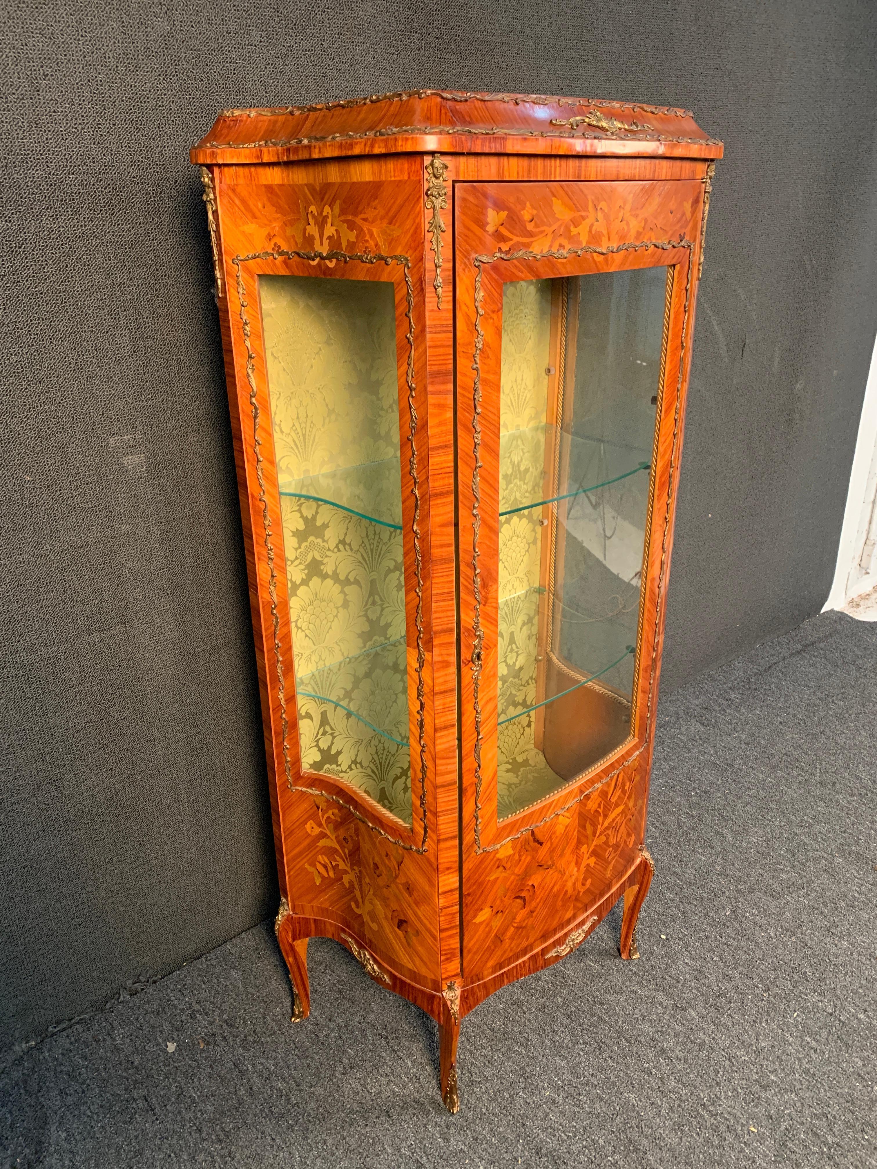 Louis XVI French Kingwood 19th Century Display Cabinet For Sale