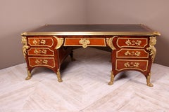 French Kingwood and Ormolu Bureau Plat Late 19th Century by Au Gros Chene, Paris