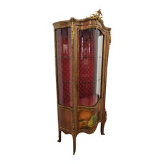 French Kingwood and Vernis Martin Vitrine Cabinet, circa 1880