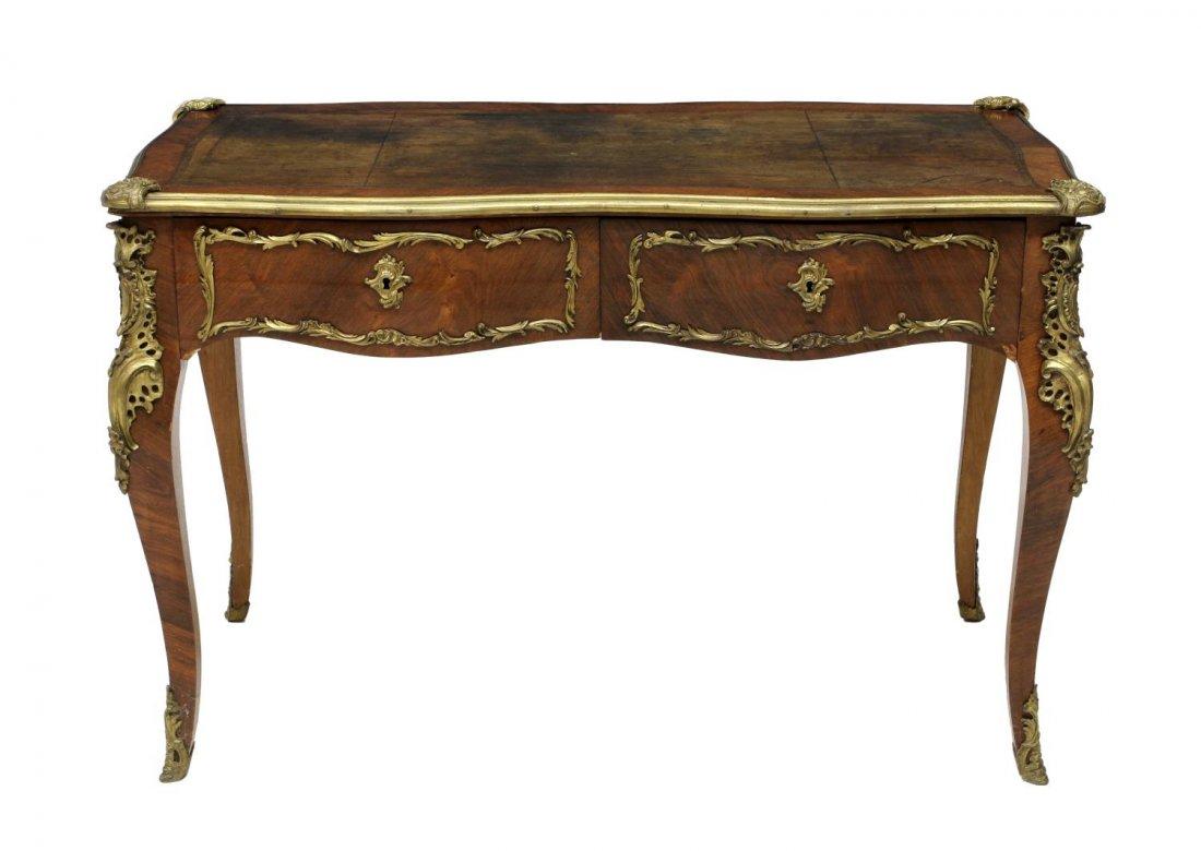 Louis XV French Kingwood Bureau Plat Desk, 19th Century