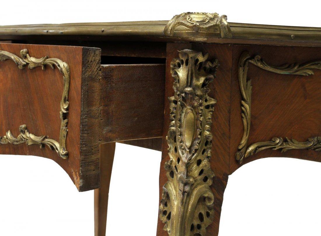 Bronze French Kingwood Bureau Plat Desk, 19th Century
