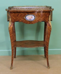 French Kingwood Jardinière with Porcelain Plaques