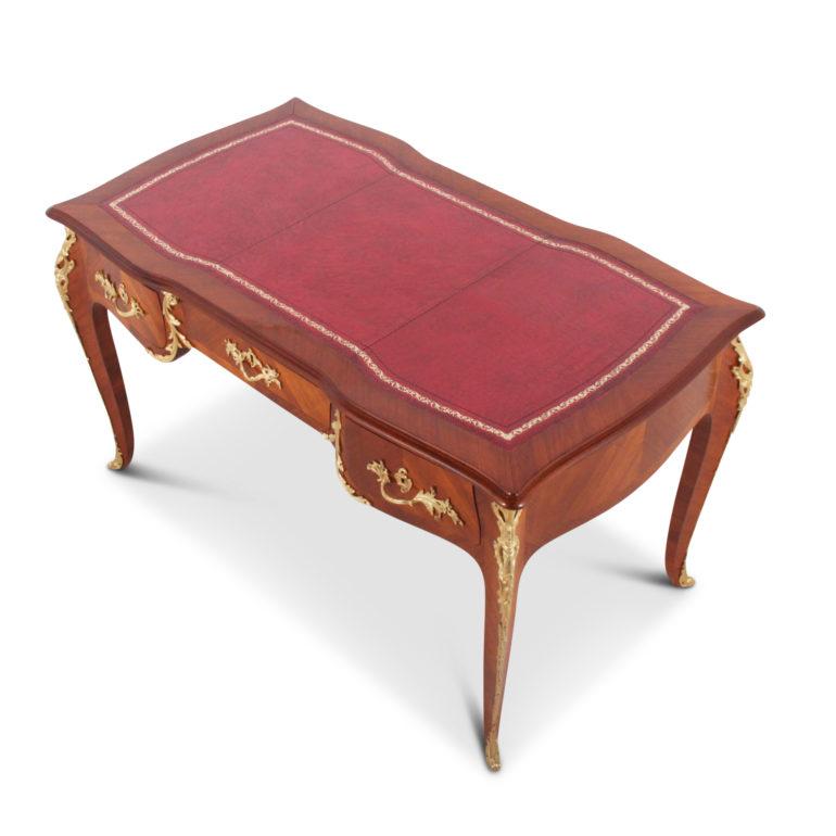 French Kingwood Louis XV-Style Bureau Plat Desk 1