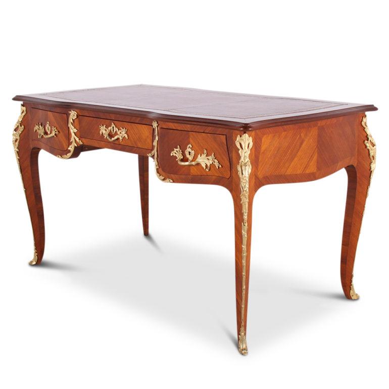 French Kingwood Louis XV-Style Bureau Plat Desk 2