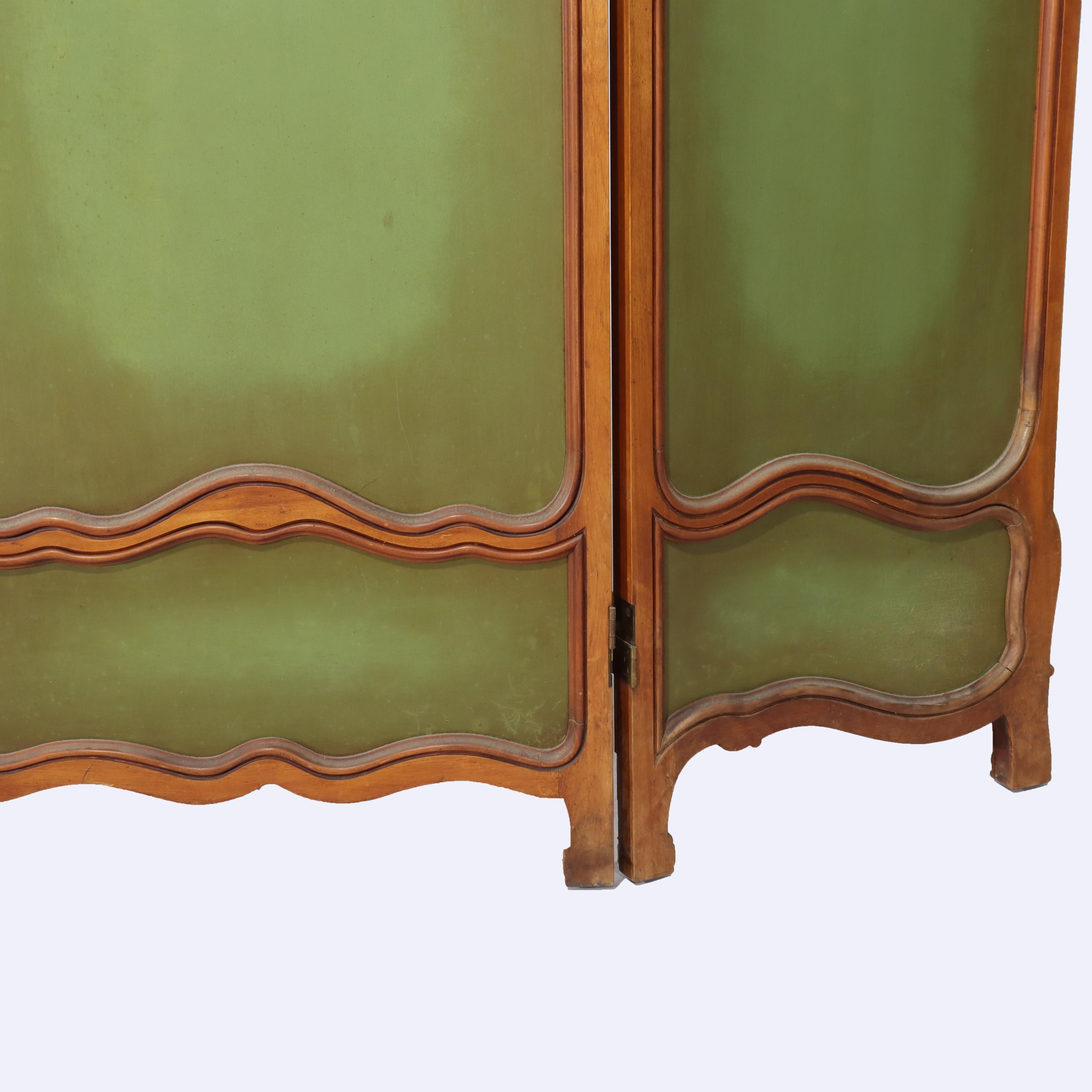 Französisches Königsholz, Mahagoni, besticktes und abgeschrägtes Glas, getäfelter Bildschirm, um 1890 im Angebot 11