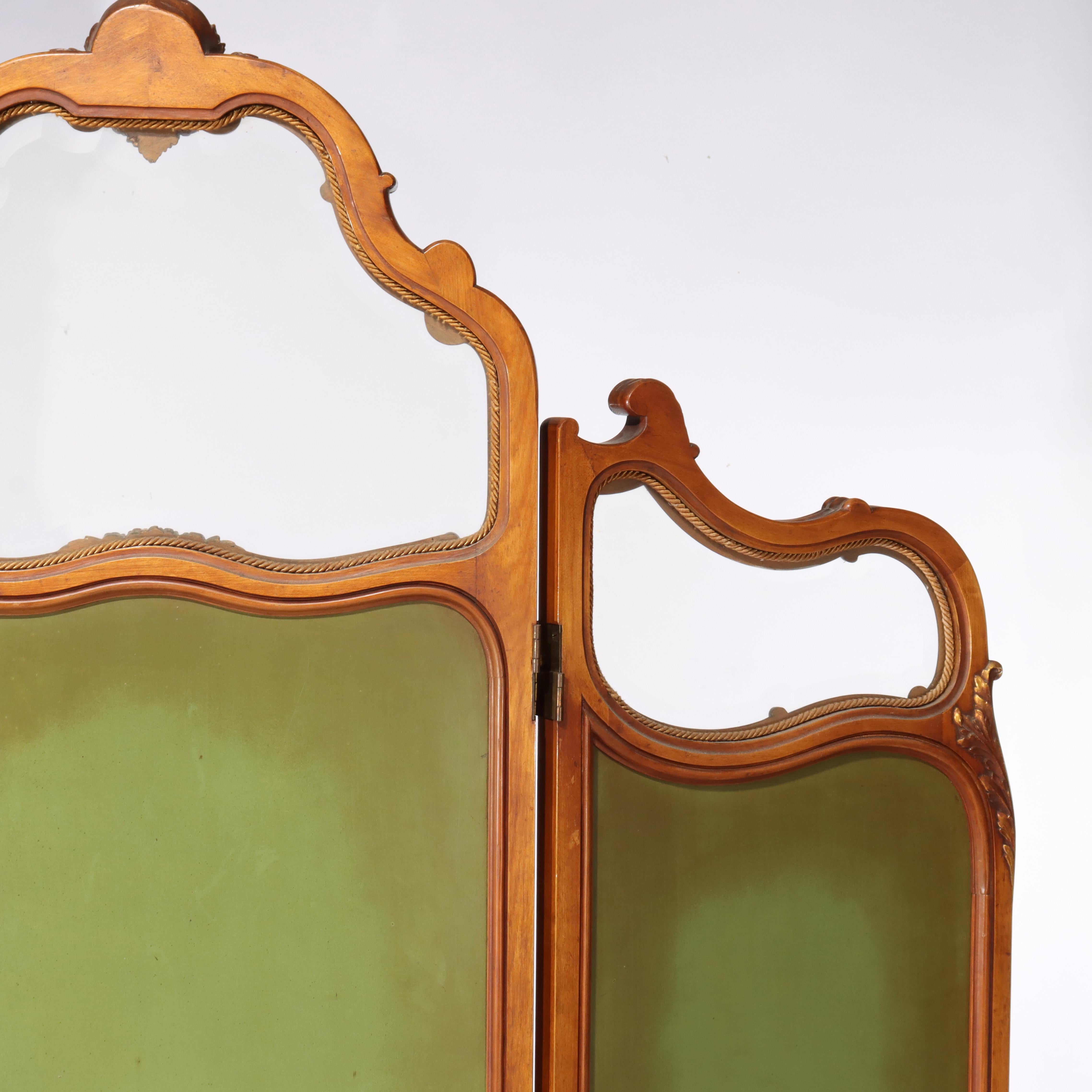 Französisches Königsholz, Mahagoni, besticktes und abgeschrägtes Glas, getäfelter Bildschirm, um 1890 im Angebot 12