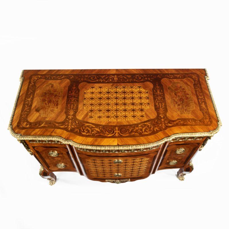 20th Century French Kingwood Marquetery Commode For Sale