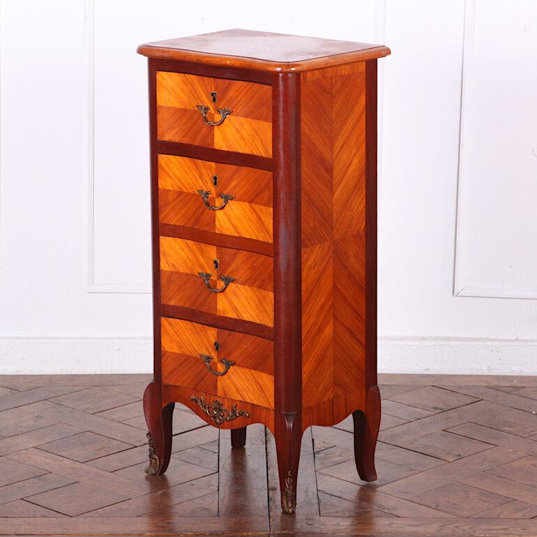 Louis XV French Kingwood Narrow Chest Commode Nightstand
