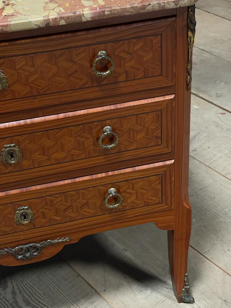 French Kingwood Parquetry Commode Chest of Drawers For Sale 8
