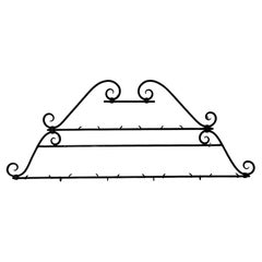 Perchero de pared de hierro de cocina francesa, hacia 1900