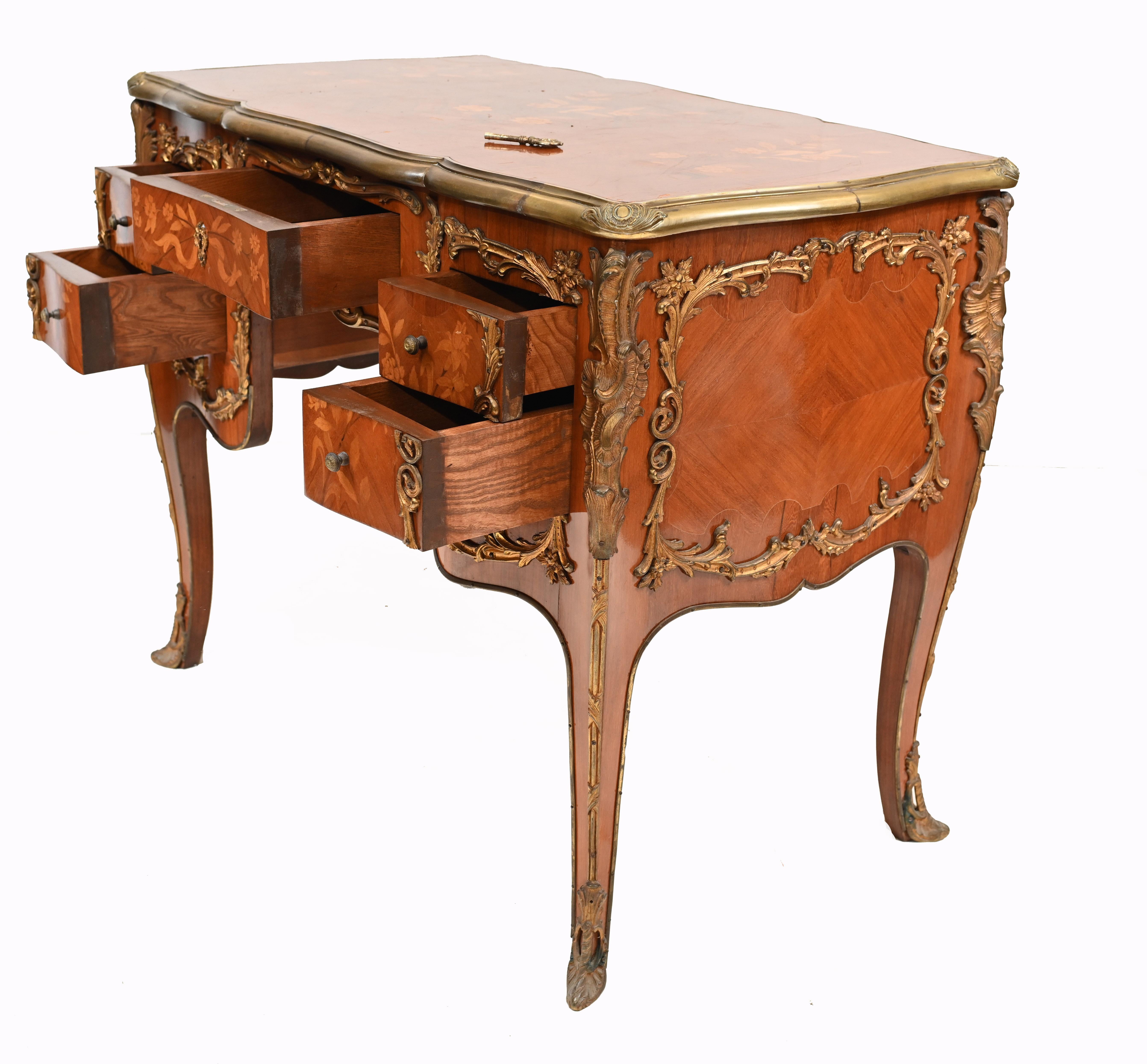 French Knee Hole Desk Empire Inlay For Sale 1