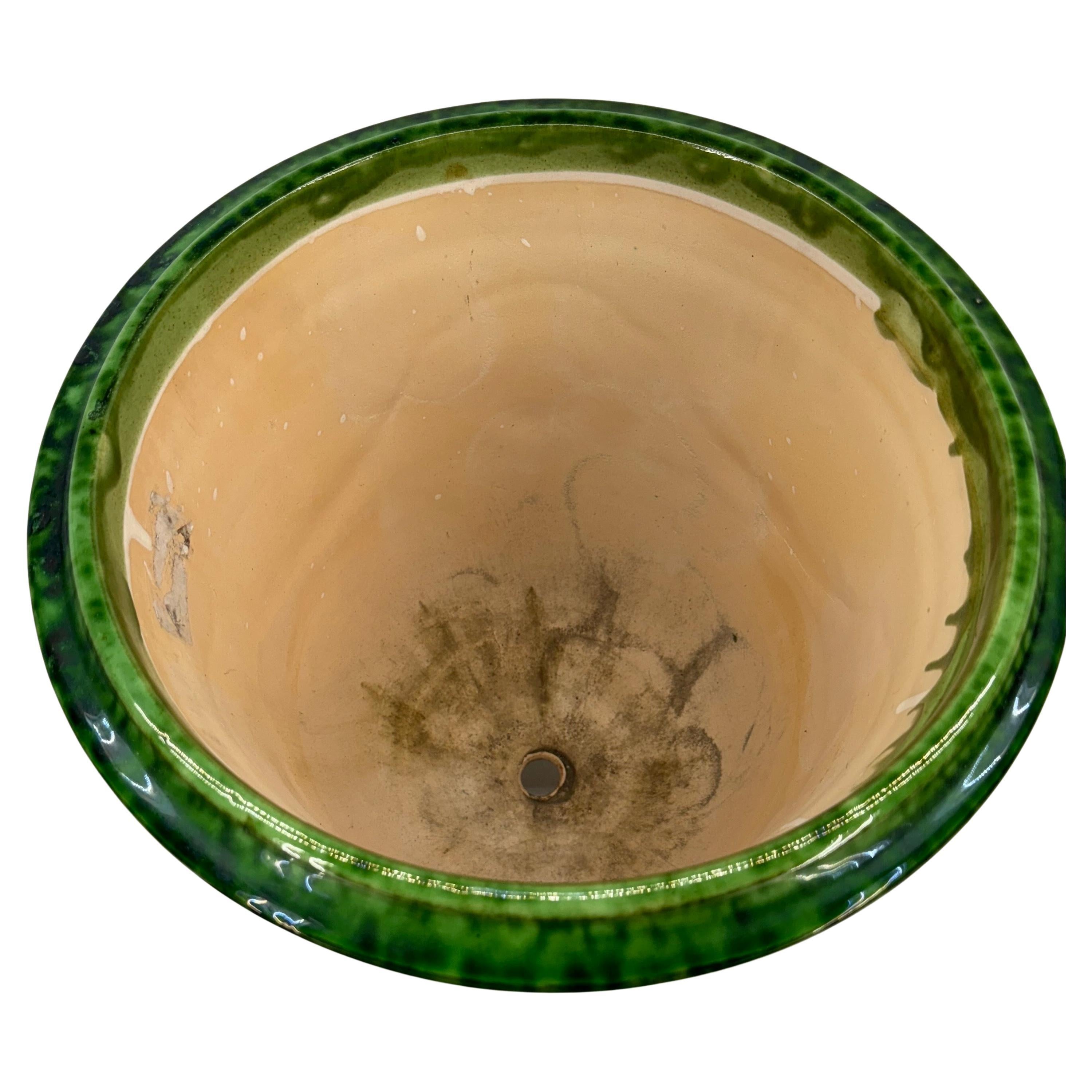Large French La Madeleine Green Glazed Anduze Planter Urn 1