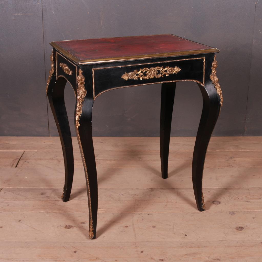 19th Century French Lacquer and Gilt Lamp Table