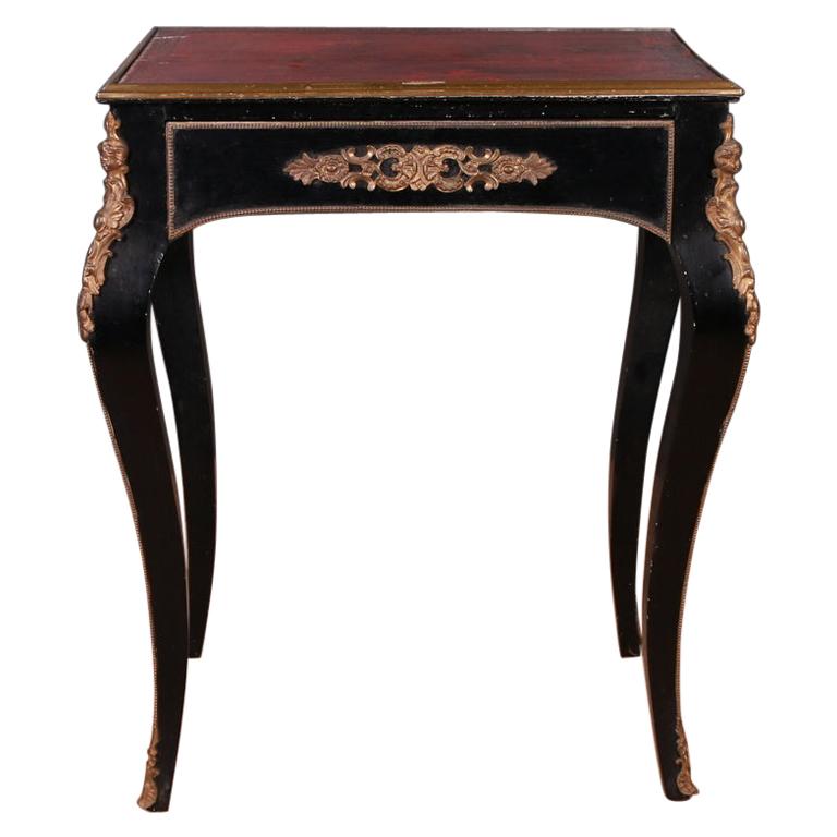 French Lacquer and Gilt Lamp Table