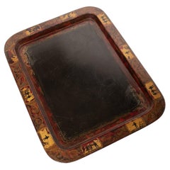 French Lacquered Silhouette Tray, c. 1930