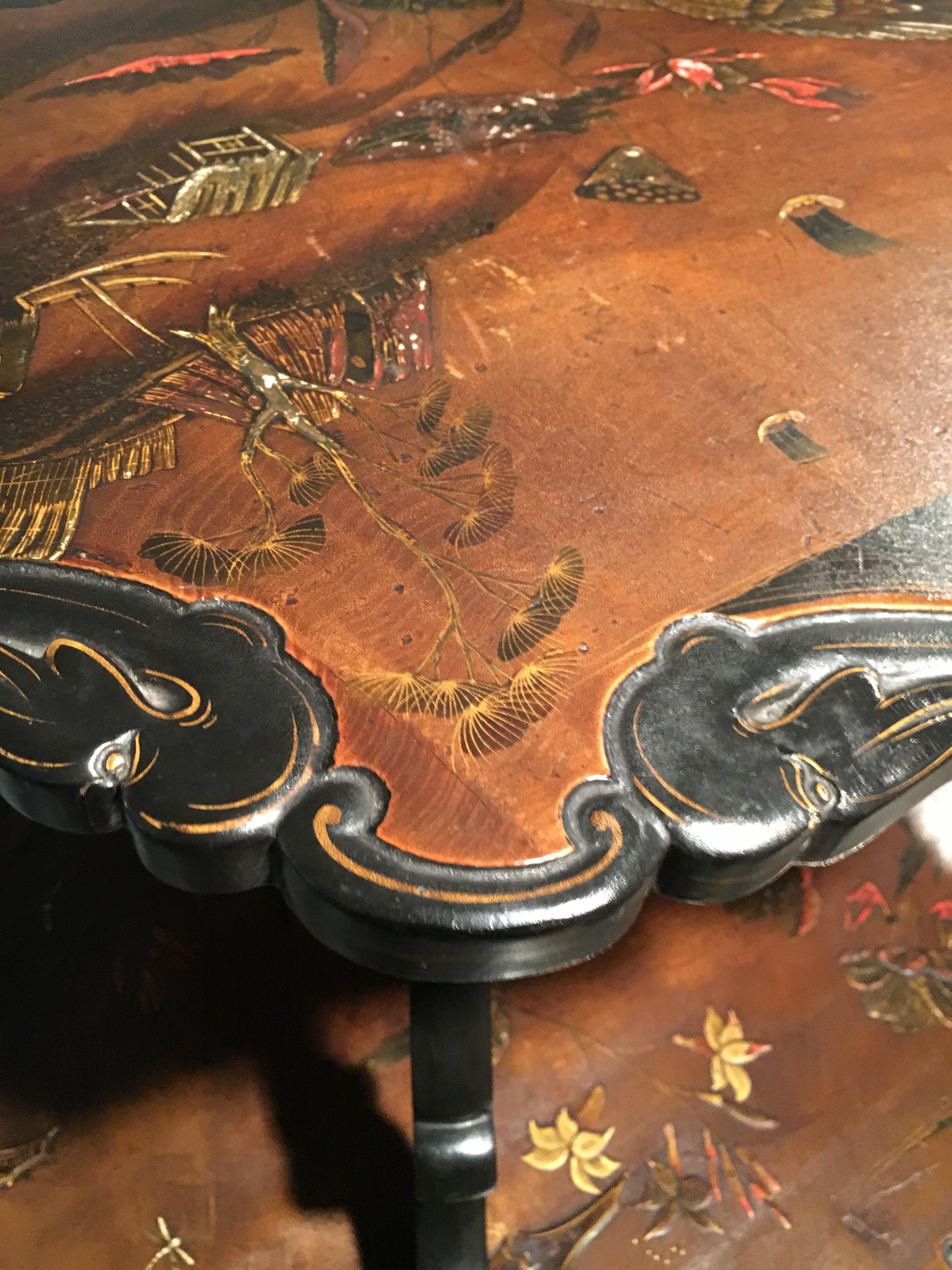 French Lacquered Two-Tier Table, circa 1880 1