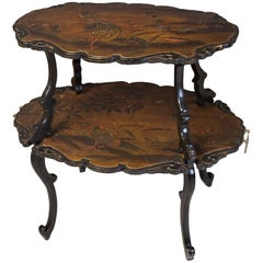 French Lacquered Two-Tier Table, circa 1880
