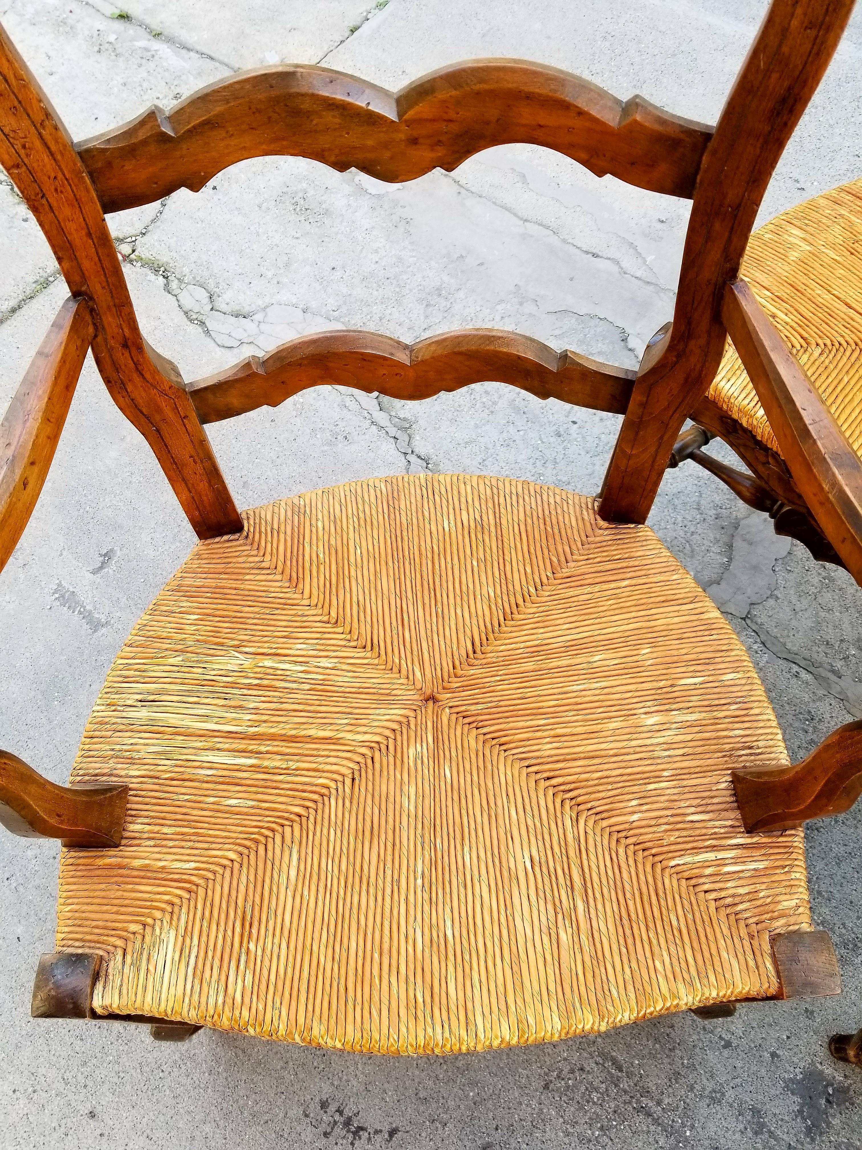 French Ladder Back Dining Chairs Set of Eight 3