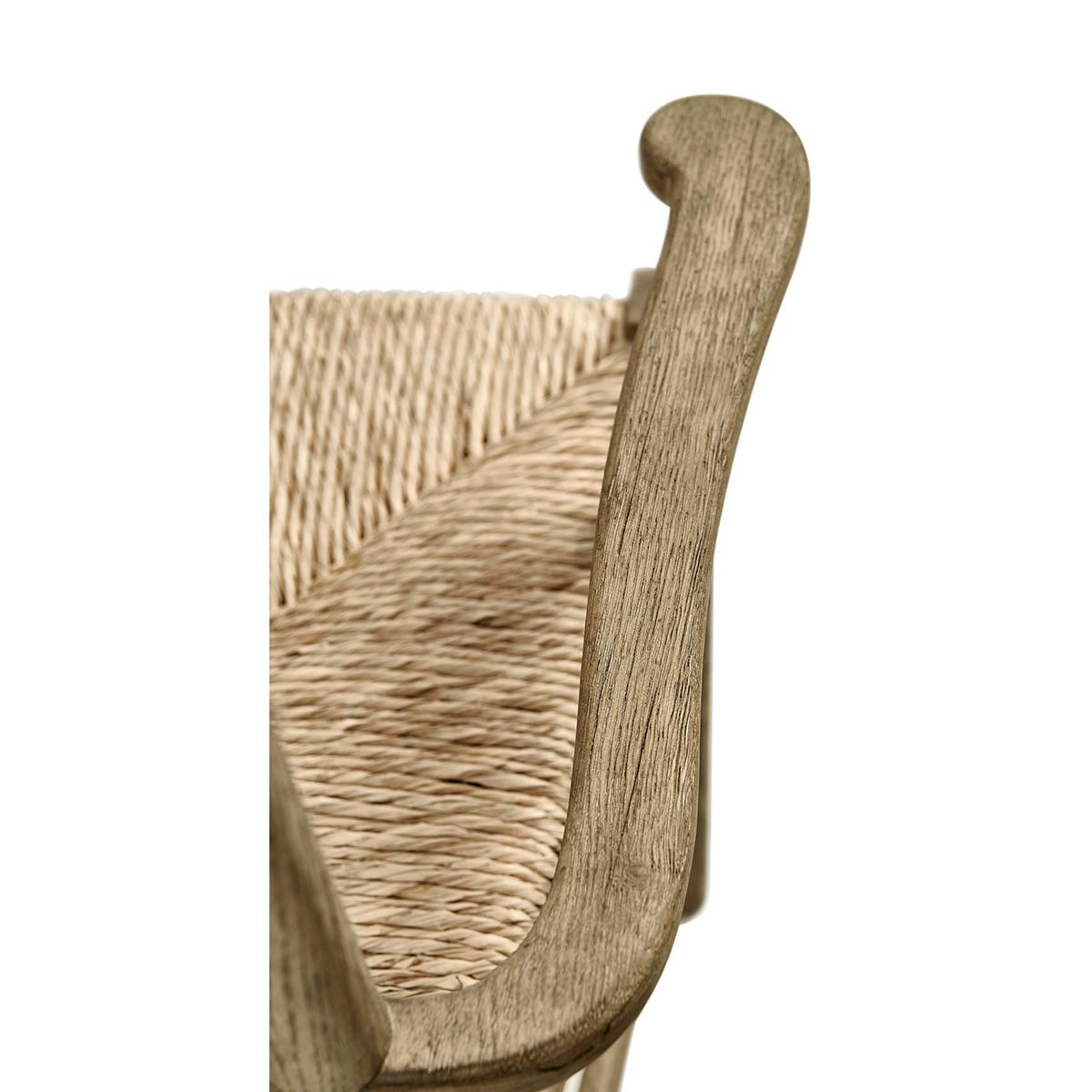 French Ladderback Arm Chair - Chestnut For Sale 6