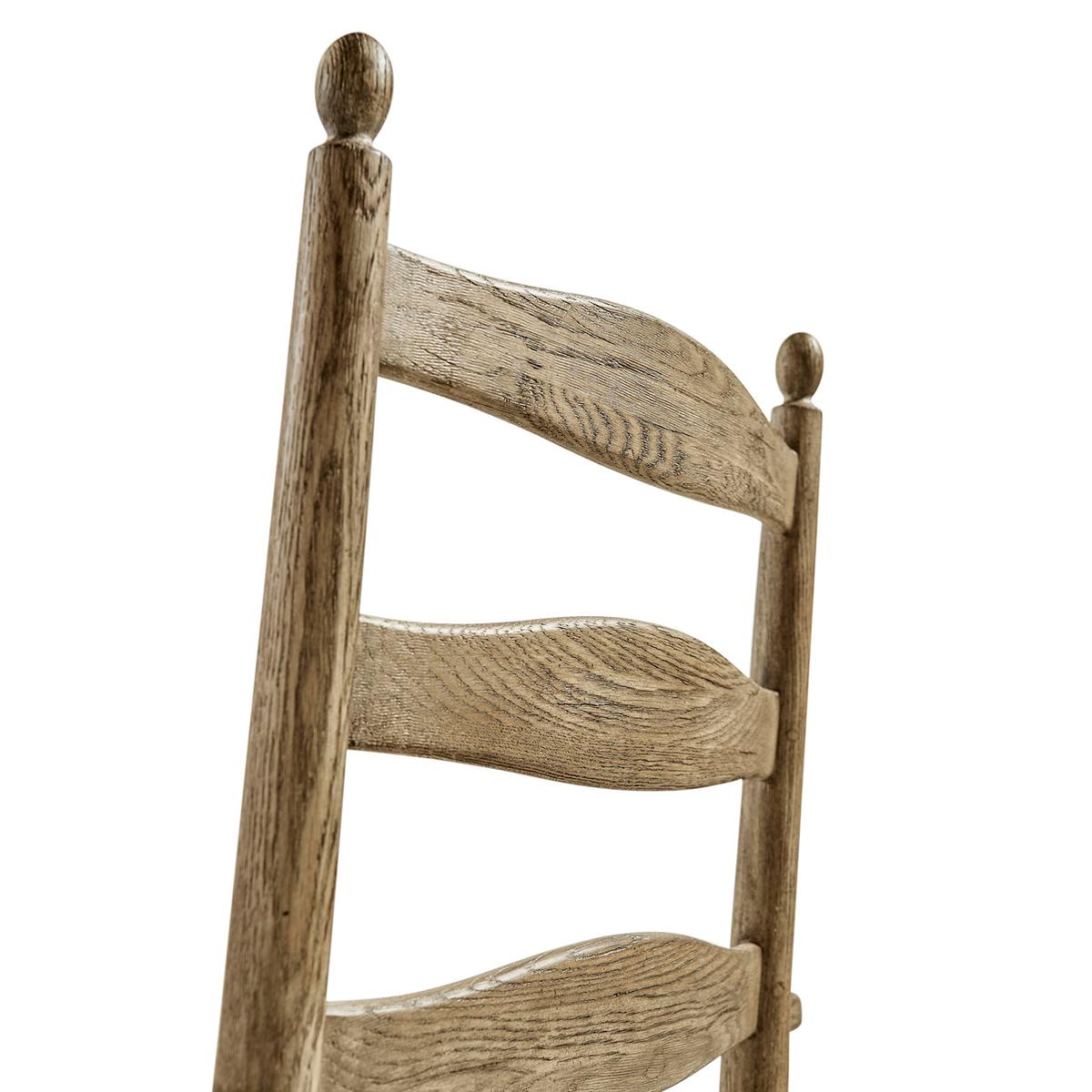 French Ladderback Arm Chair - Chestnut For Sale 7