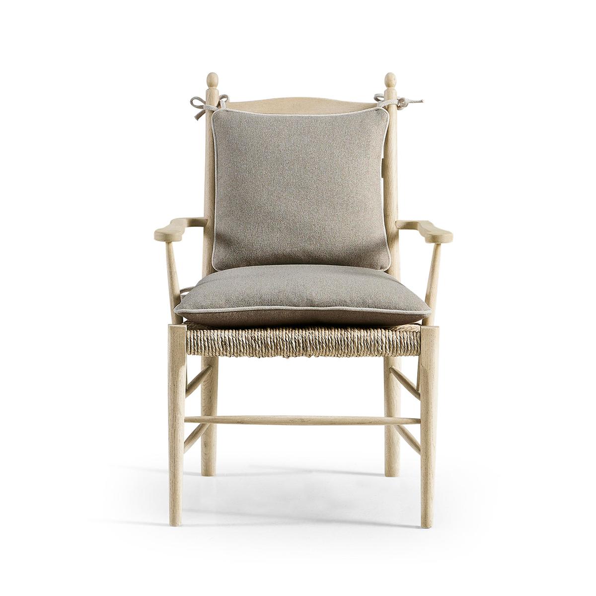 Contemporary French Ladderback Arm Chairs For Sale