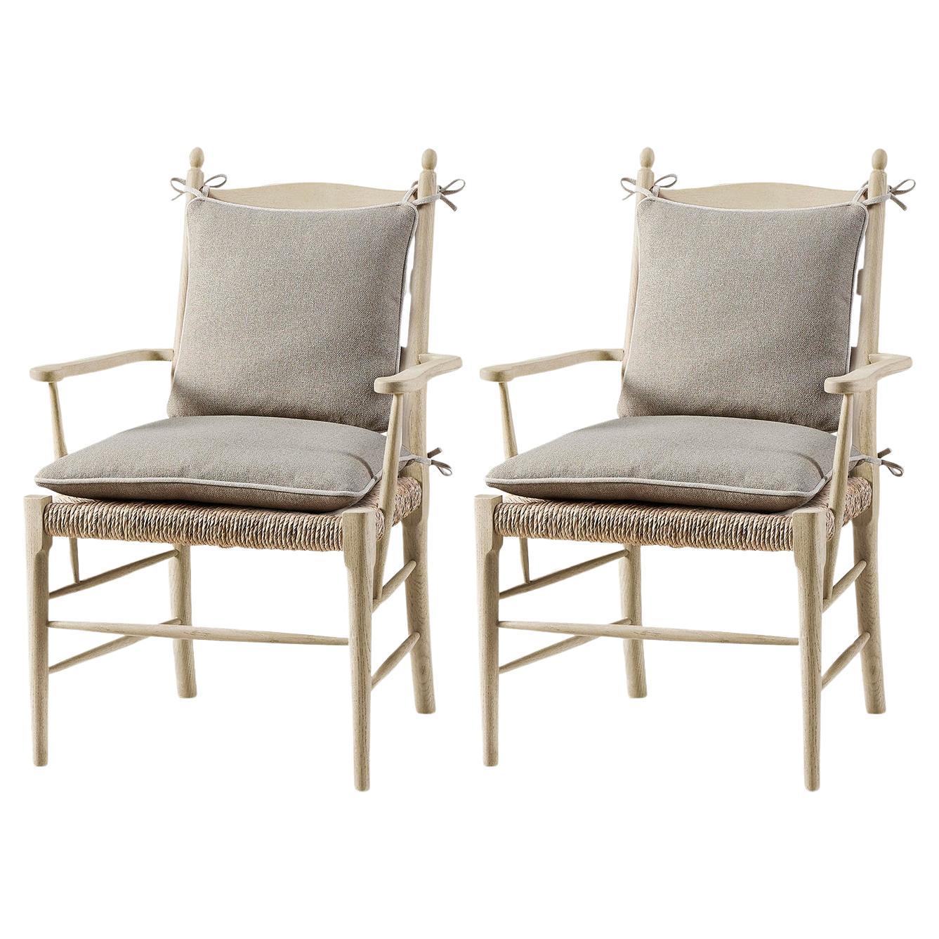 French Ladderback Arm Chairs For Sale