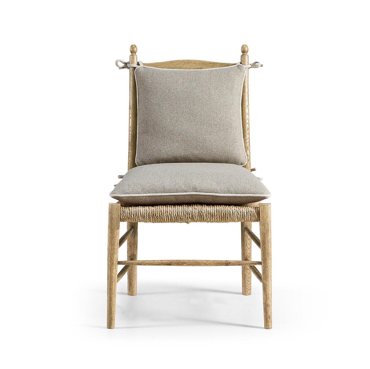 Country French Ladderback Dining Chairs - Chestnut For Sale