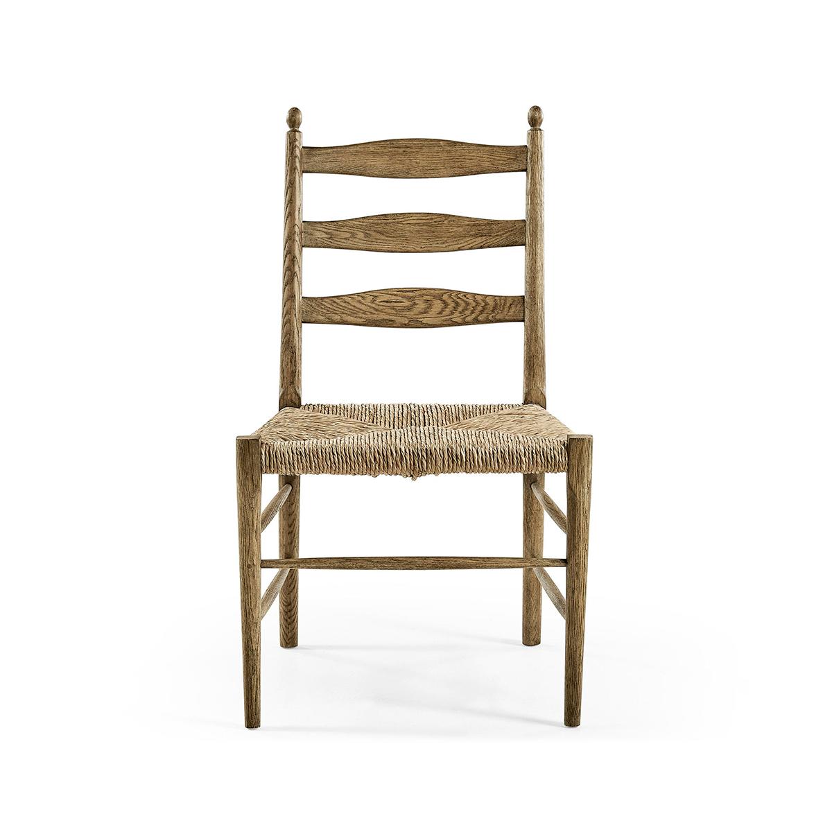 Contemporary French Ladderback Dining Chairs - Chestnut For Sale