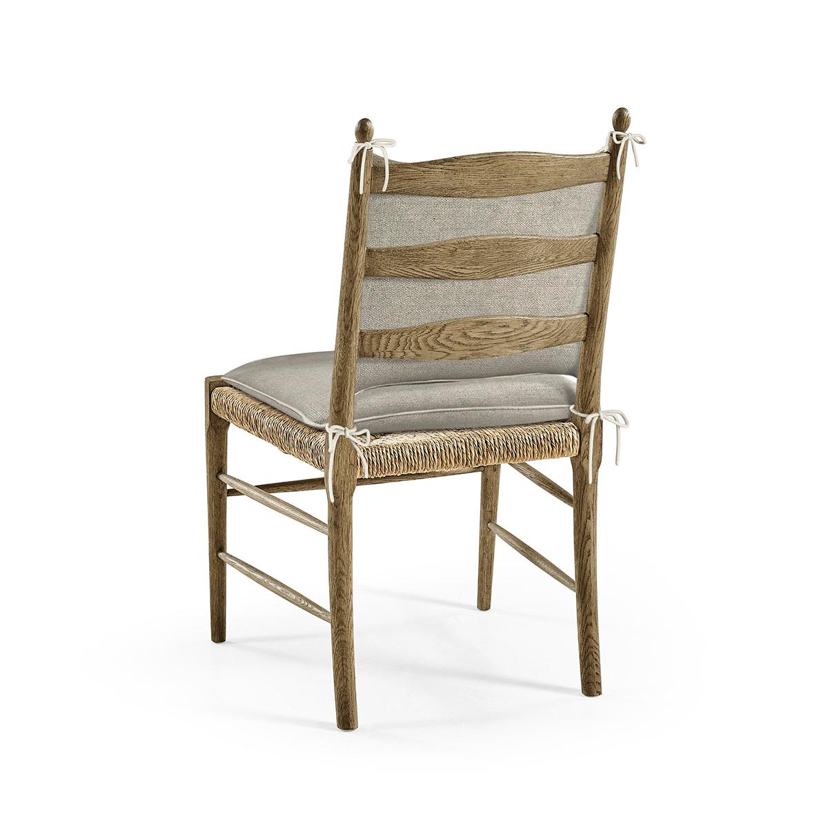 Wood French Ladderback Dining Chairs - Chestnut For Sale