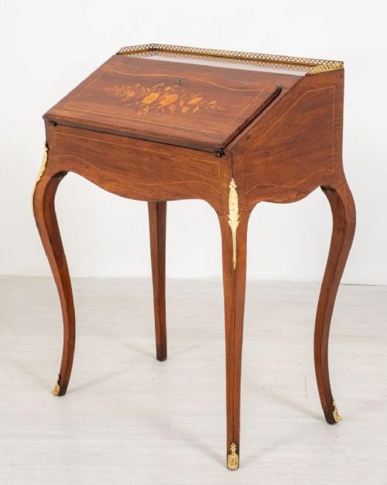 French Ladies Desk Antique Bureau De Dame, 1860 For Sale 8