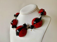 French Ladybug Statement Necklace “Collier”
