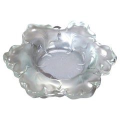 French Lalique Art Glass Leaf Form Center Bowl 20th C