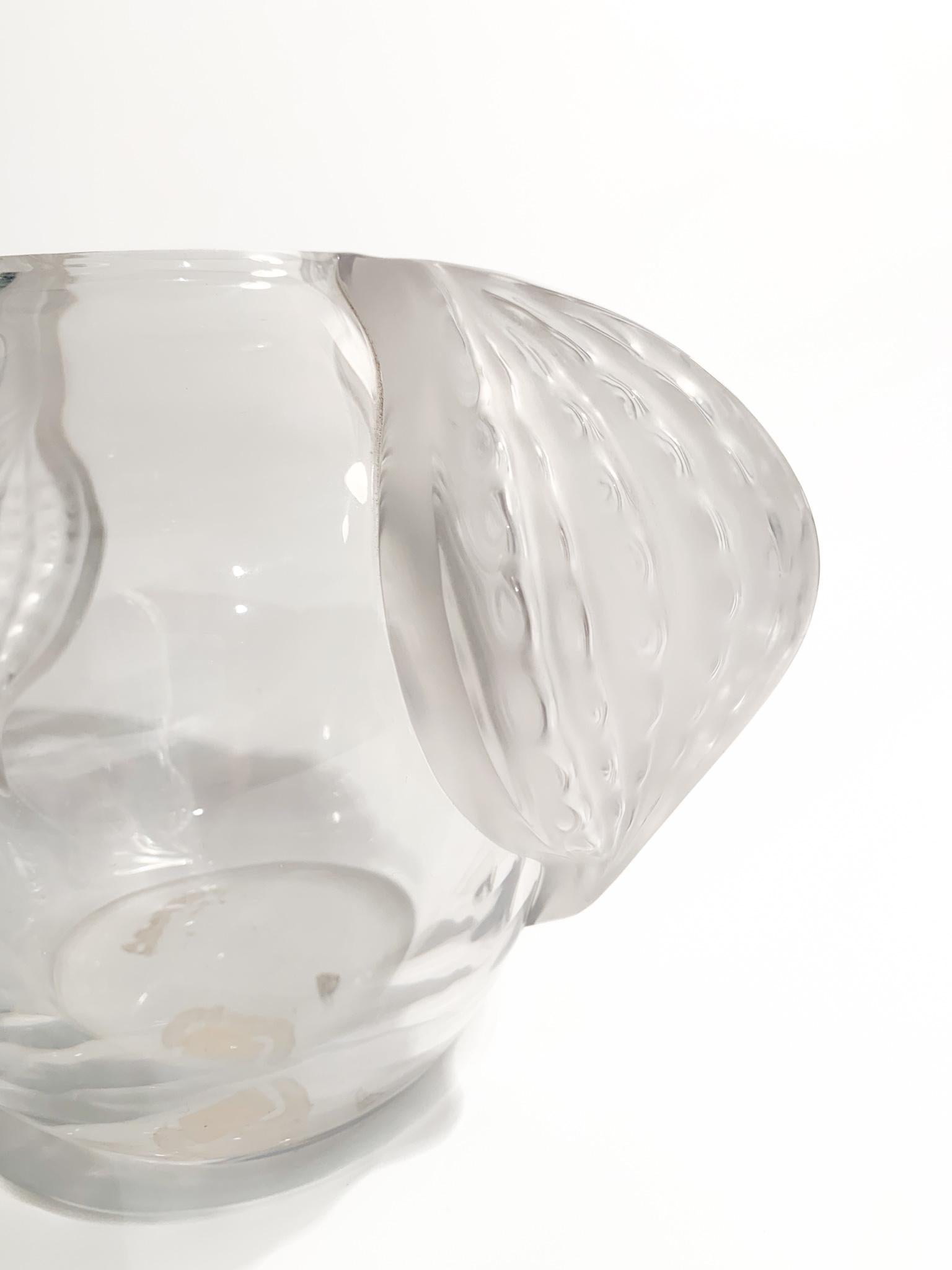 Mid-20th Century French Lalique Crystal Vase, San Diego Model, 1940s For Sale
