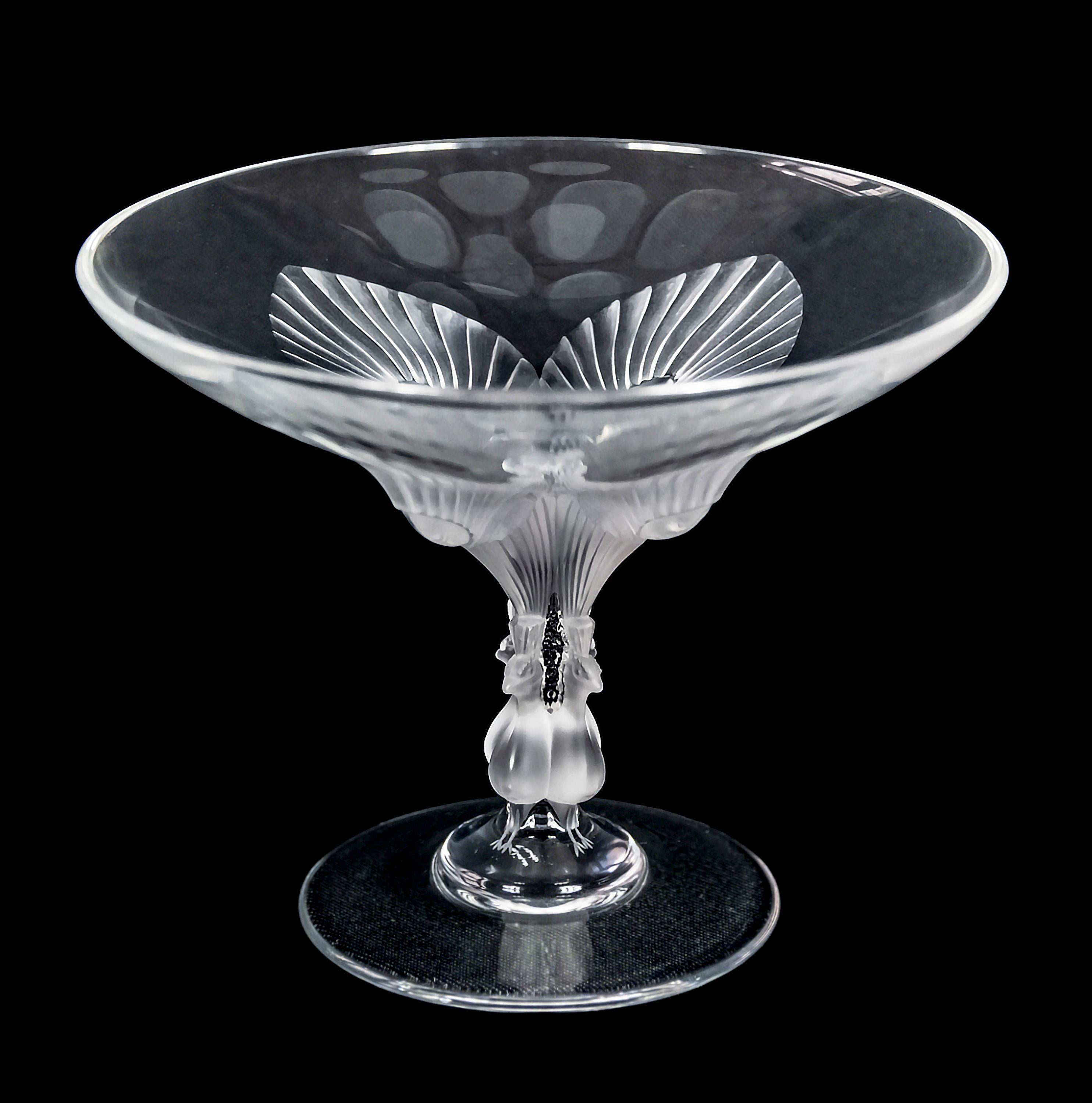 French Lalique crystal footed bowl/coupe 